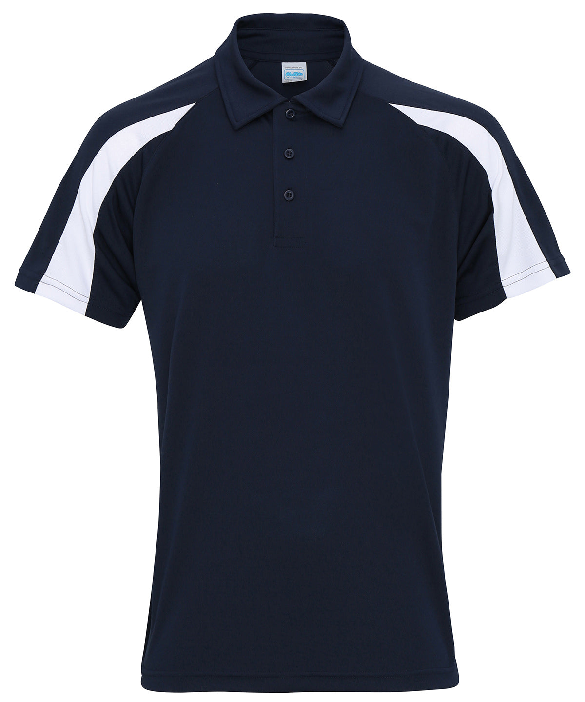 Personalised Polo Shirts - White AWDis Just Cool Contrast cool polo