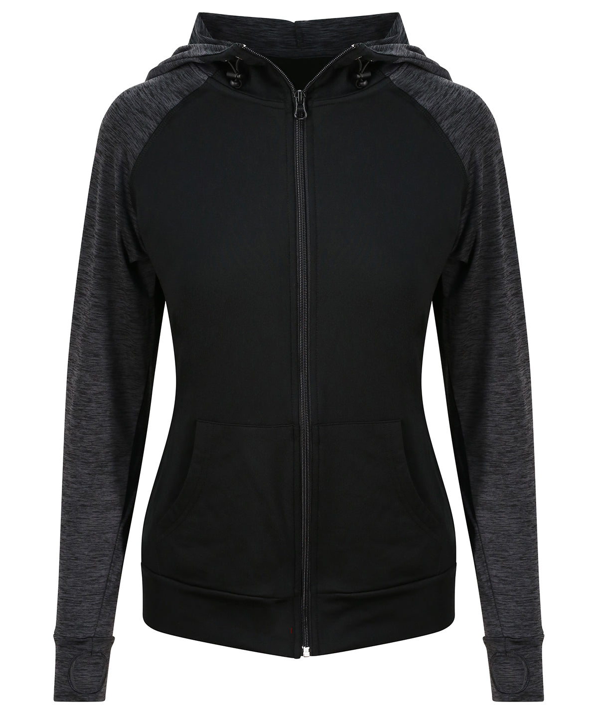 Personalised Hoodies - Black AWDis Just Cool Women's cool contrast zoodie