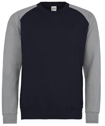 Personalised Sweatshirts - Navy AWDis Just Hoods Baseball sweatshirt