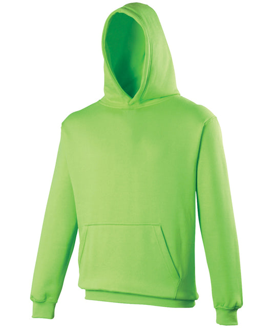 Personalised Hoodies - Neon Green AWDis Just Hoods Kids electric hoodie