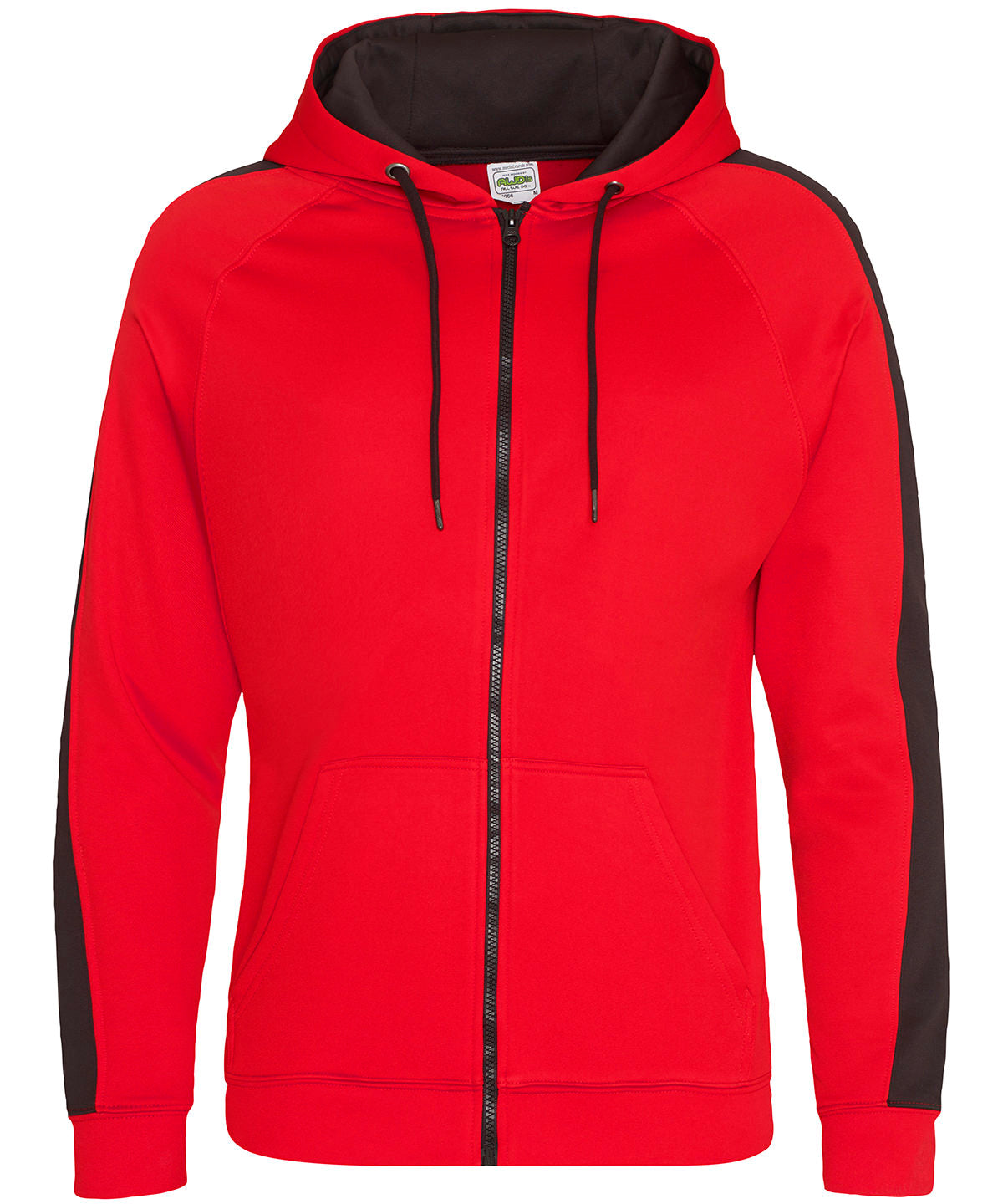 Personalised Hoodies - Mid Red AWDis Just Hoods Sports polyester zoodie