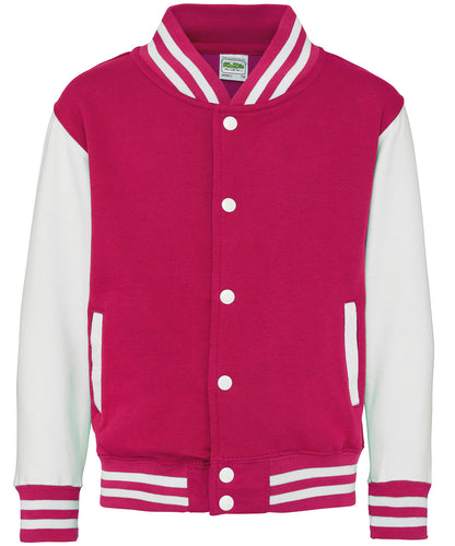Personalised Jackets - Burgundy AWDis Just Hoods Kids varsity jacket