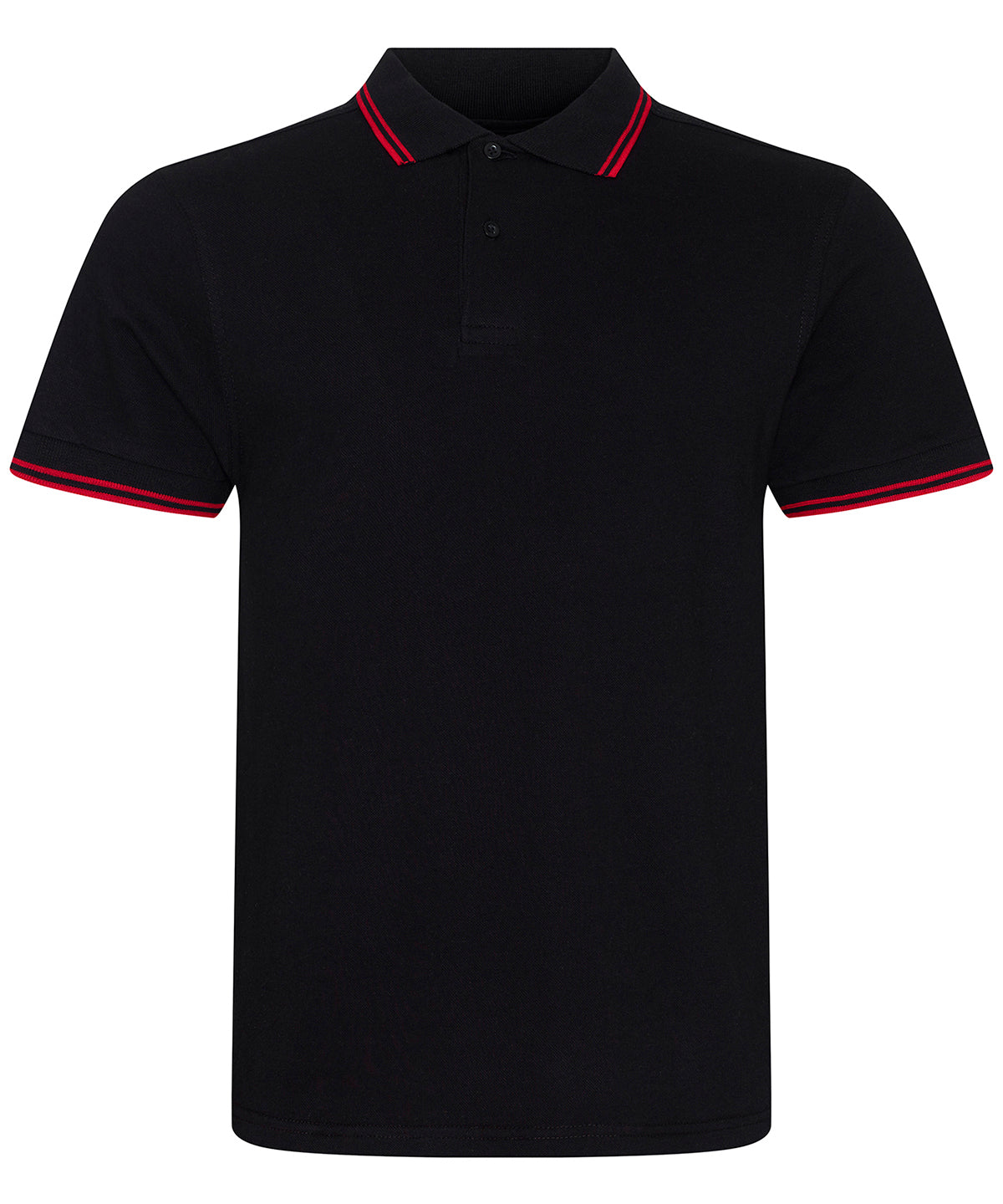 Personalised Polo Shirts - Black AWDis Just Polo's Stretch tipped polo