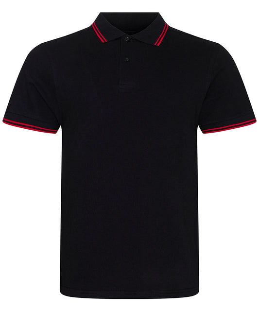 Personalised Polo Shirts - Black AWDis Just Polo's Stretch tipped polo