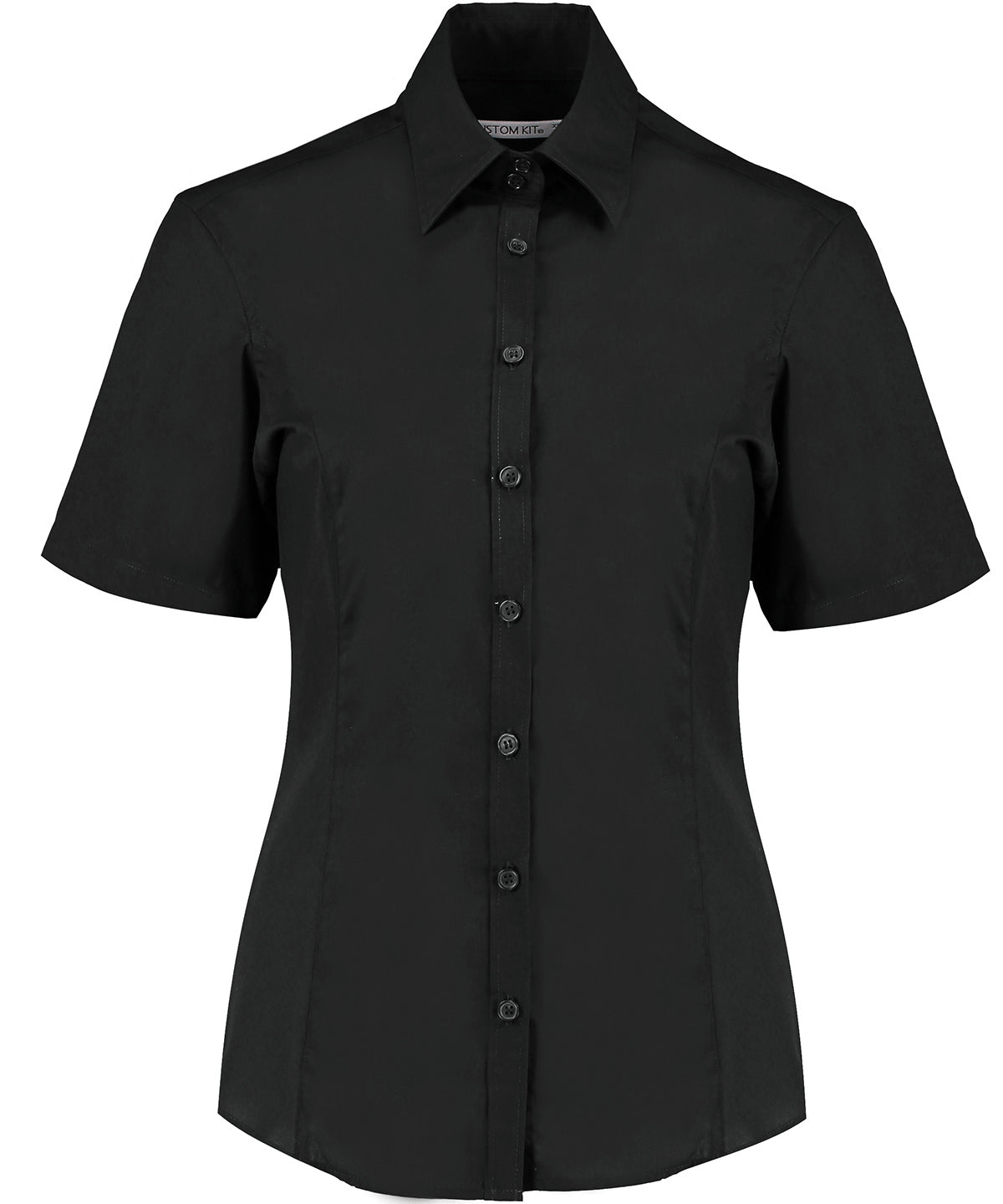 Personalised Blouses - Black Kustom Kit Business blouse short-sleeved (tailored fit)