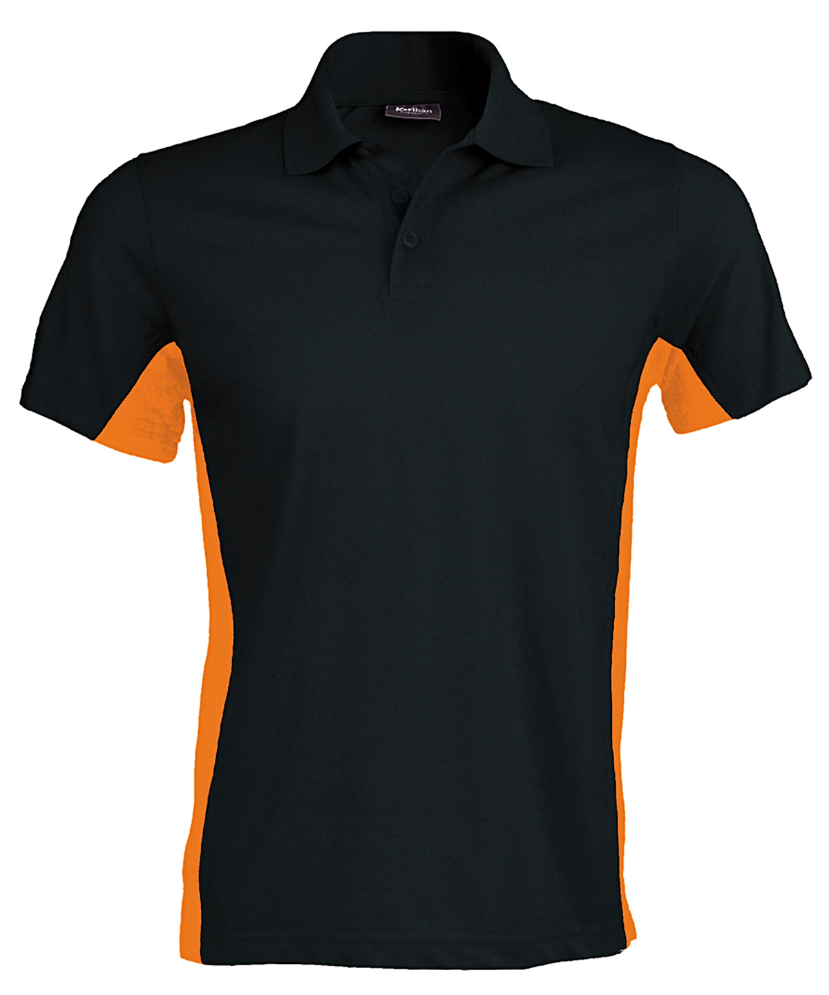Personalised Polo Shirts - Black Kariban Flags short sleeve bi-colour polo shirt