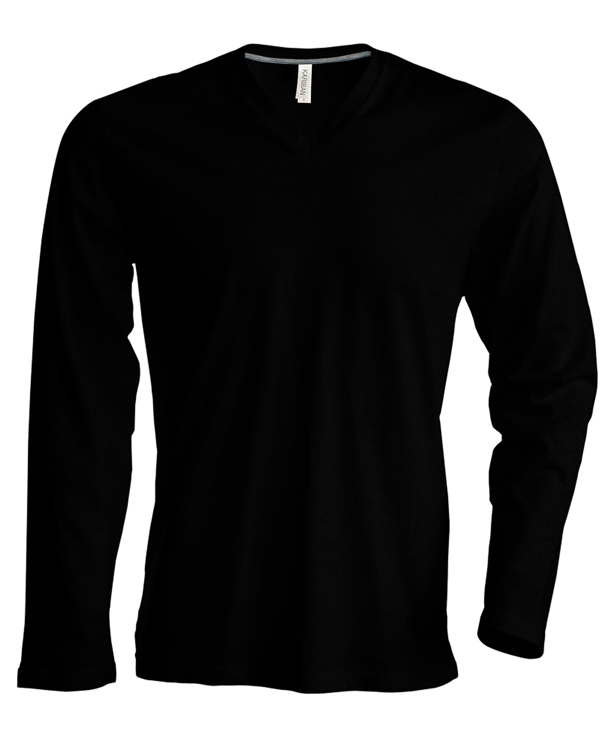 Personalised T-Shirts - Black Kariban Men's long-sleeved V-neck T-shirt