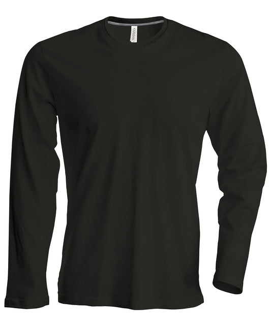 Personalised T-Shirts - Black Kariban Men's long-sleeved crew neck T-shirt
