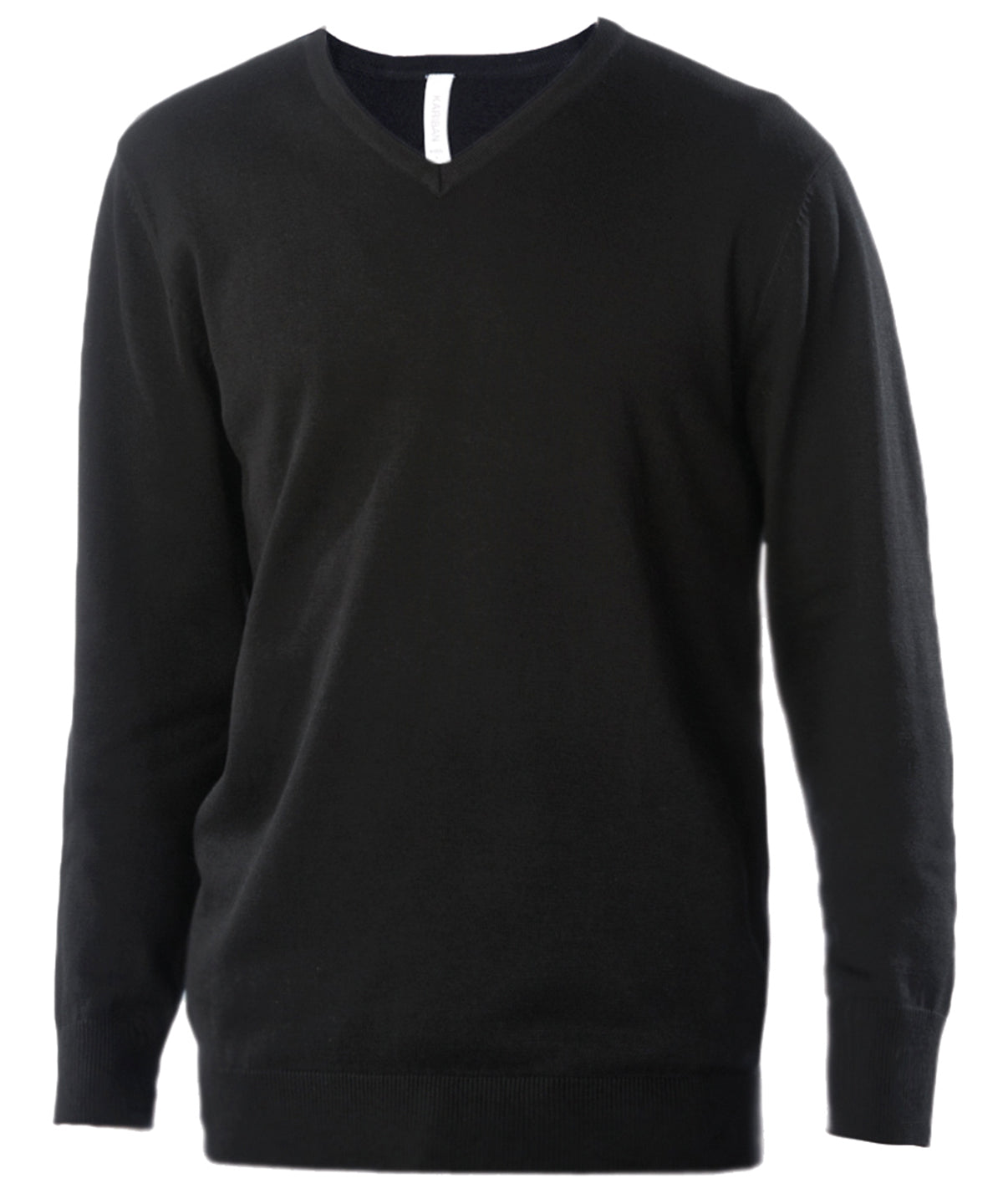 Personalised Knitted Jumpers - Black Kariban Men's V-neck jumper