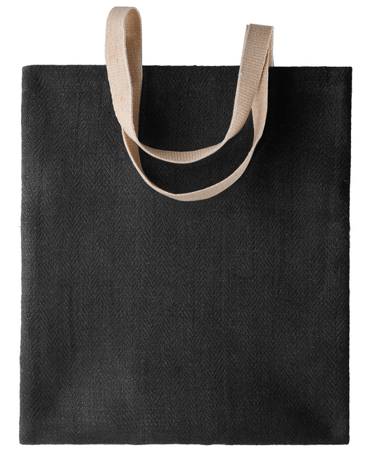 Personalised Bags - Black KiMood 100% natural yarn dyed jute bag