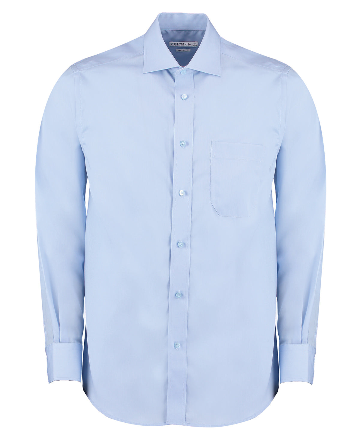 Personalised Shirts - Light Blue Kustom Kit Premium non-iron corporate shirt long-sleeved (classic fit)