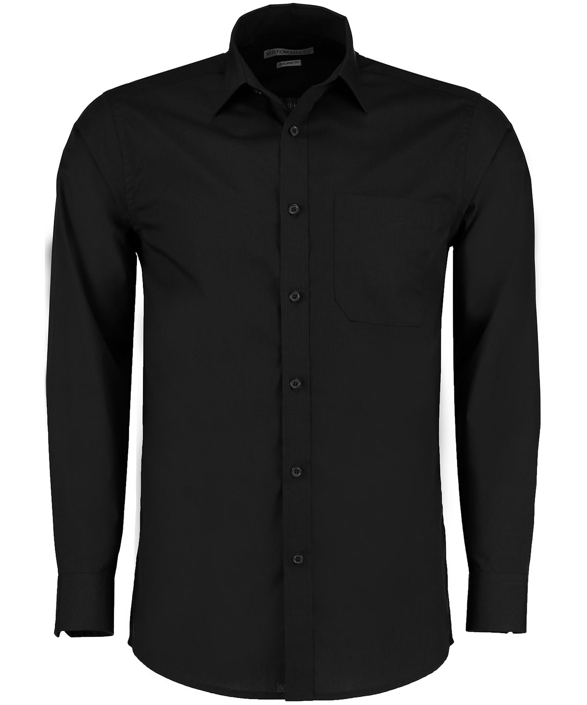 Personalised Shirts - Black Kustom Kit Poplin shirt long-sleeved (tailored fit)