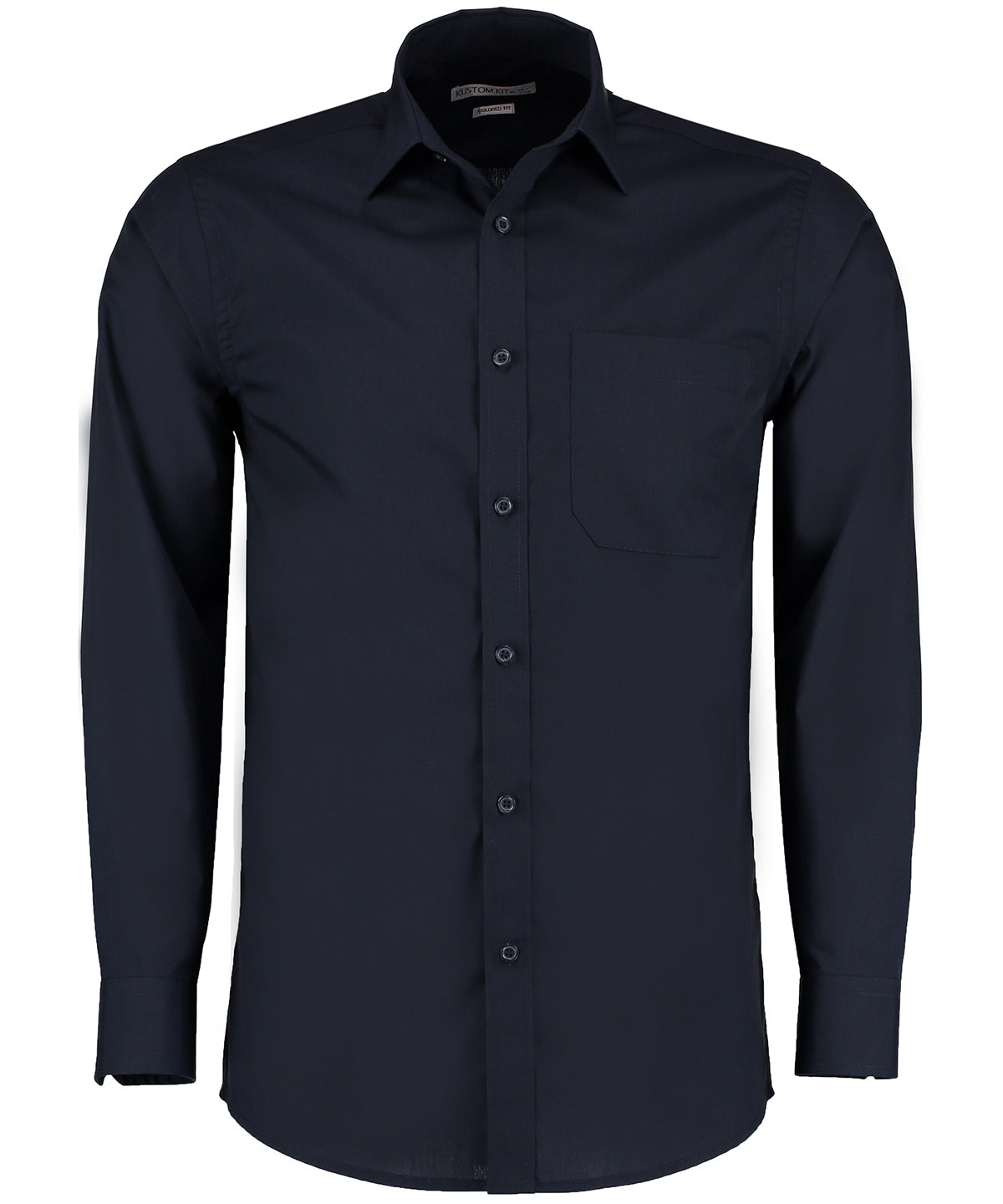 Personalised Shirts - Black Kustom Kit Poplin shirt long-sleeved (tailored fit)