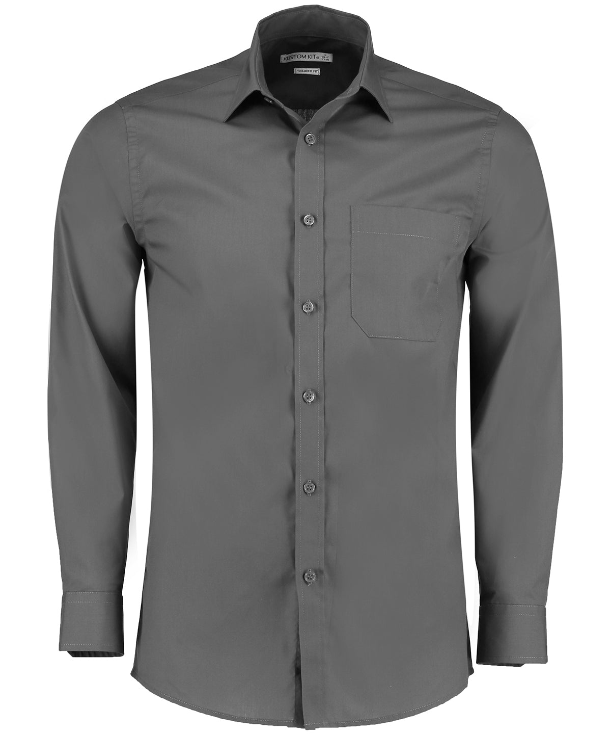 Personalised Shirts - Black Kustom Kit Poplin shirt long-sleeved (tailored fit)