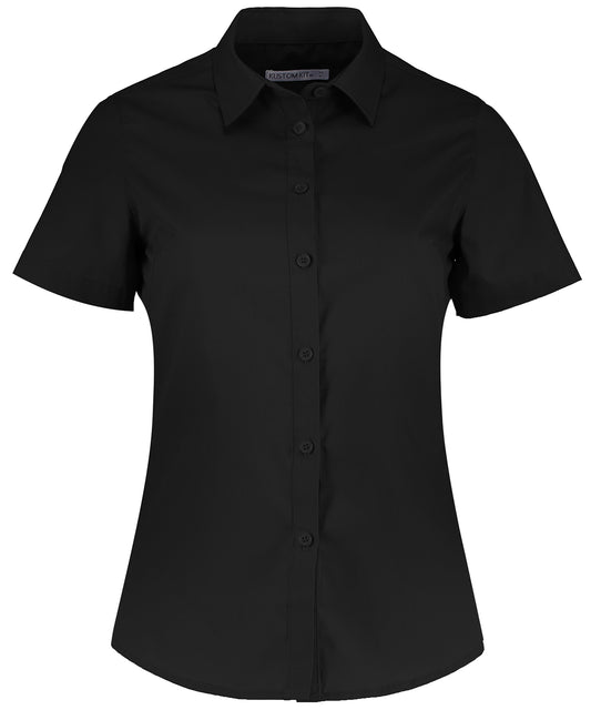 Personalised Shirts - Black Kustom Kit Women's poplin shirt short sleeve
