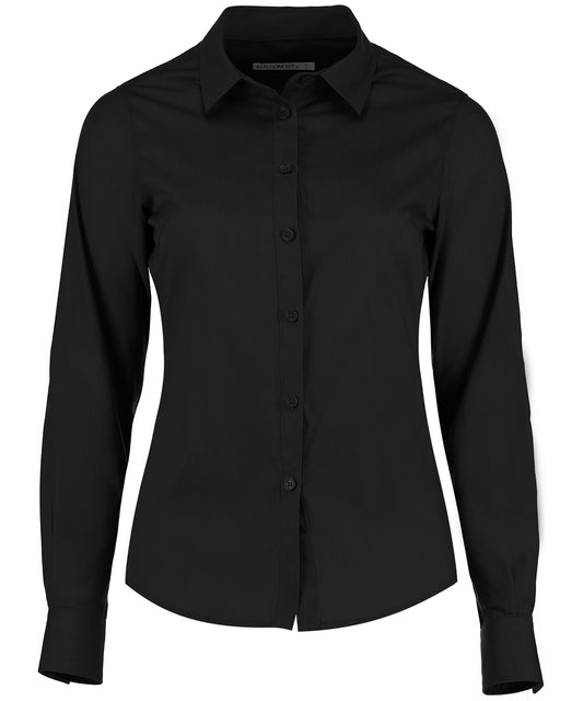 Personalised Shirts - Black Kustom Kit Women's poplin shirt long sleeve