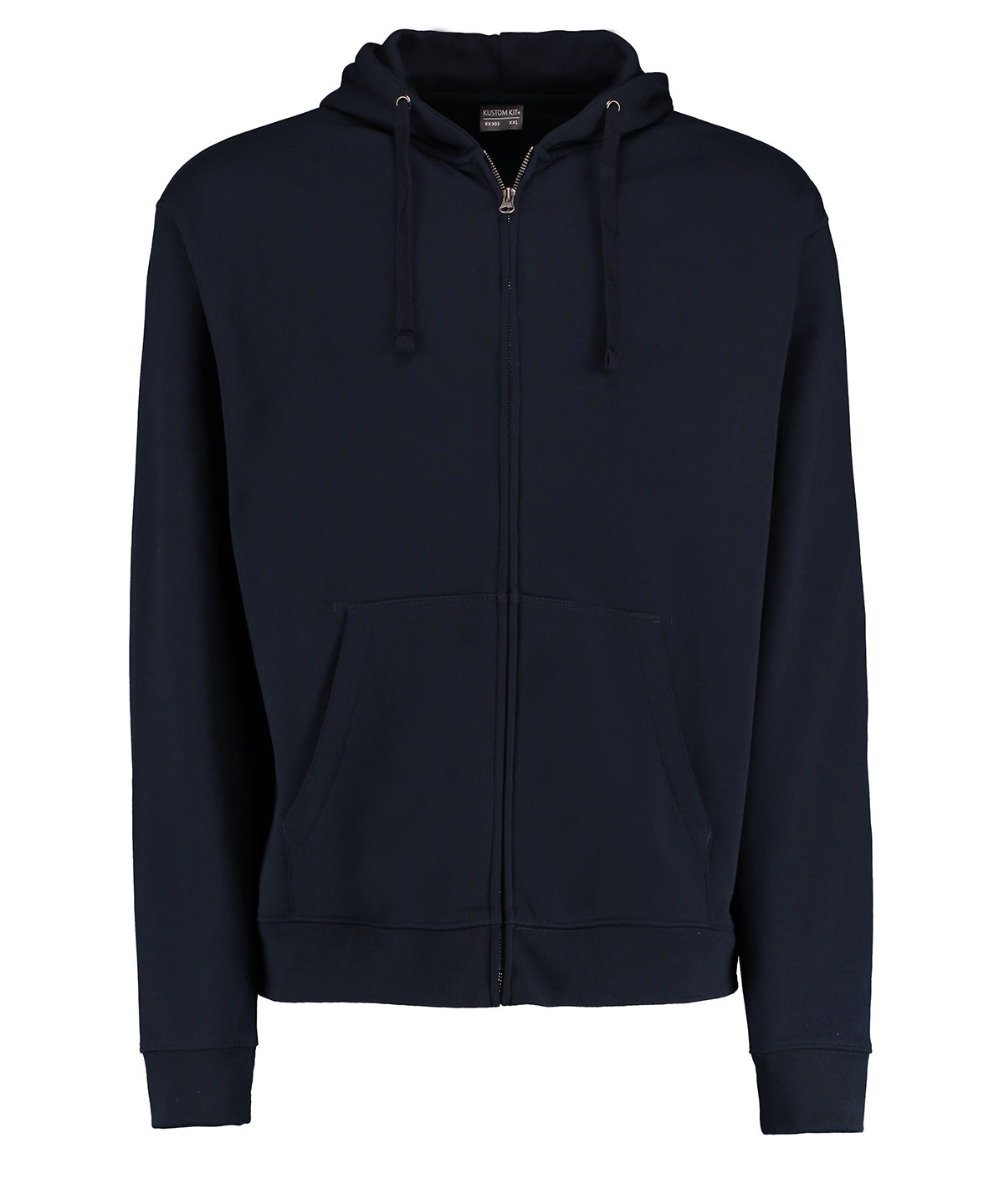 Personalised Hoodies - Black Kustom Kit Klassic hooded zipped jacket Superwash® 60° long sleeve (regular fit)