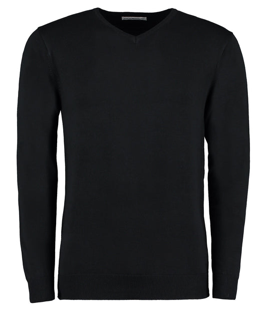 Personalised Knitted Jumpers - Black Kustom Kit Arundel v-neck sweater long sleeve (classic fit)