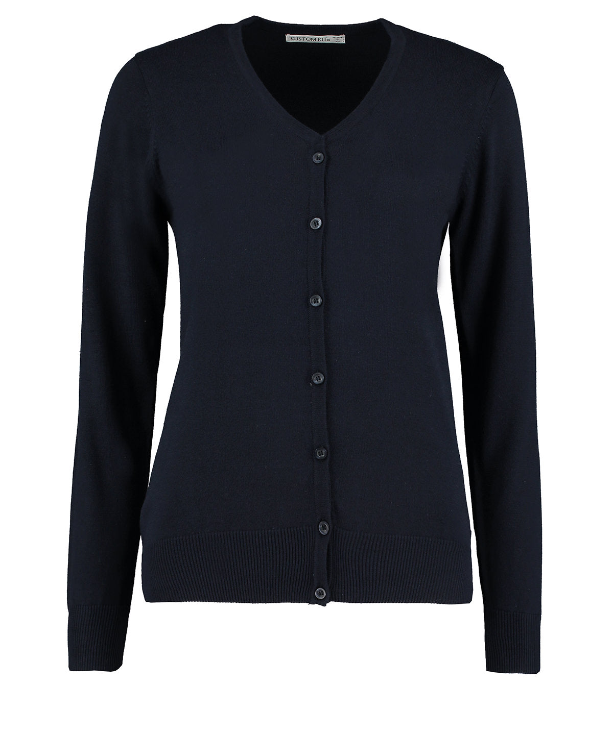 Personalised Cardigans - Black Kustom Kit Women's Arundel v-neck cardigan long sleeve (classic fit)