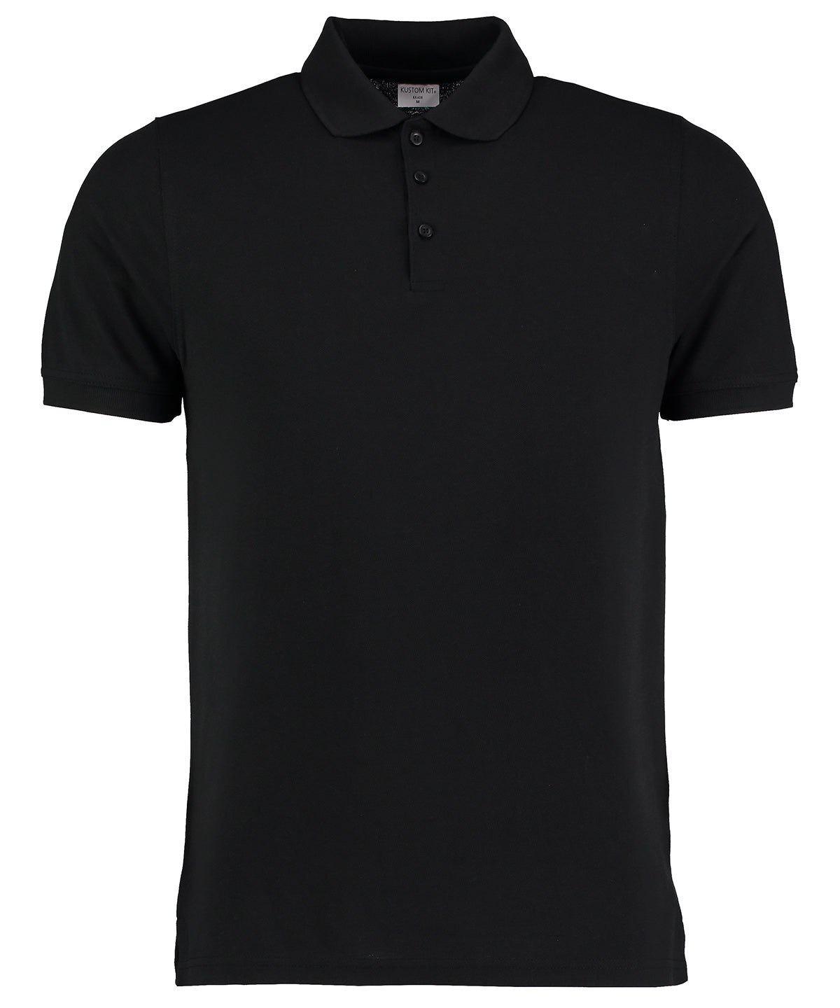 Personalised Polo Shirts - Black Kustom Kit Klassic heavyweight polo superwash® 60°C (slim fit)