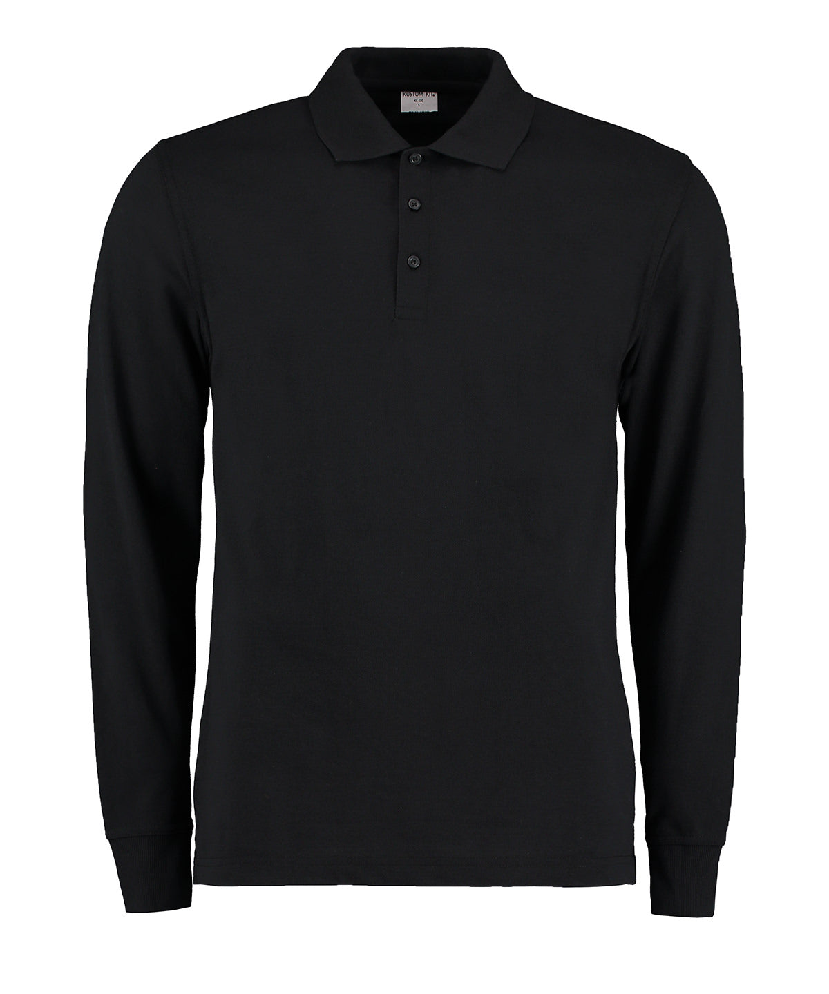 Personalised Polo Shirts - Black Kustom Kit Piqué polo long-sleeved (classic fit)