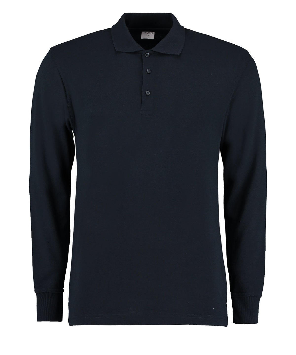 Personalised Polo Shirts - Black Kustom Kit Piqué polo long-sleeved (classic fit)