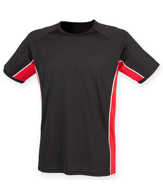 Personalised T-Shirts - Black Finden & Hales Performance panel t-shirt