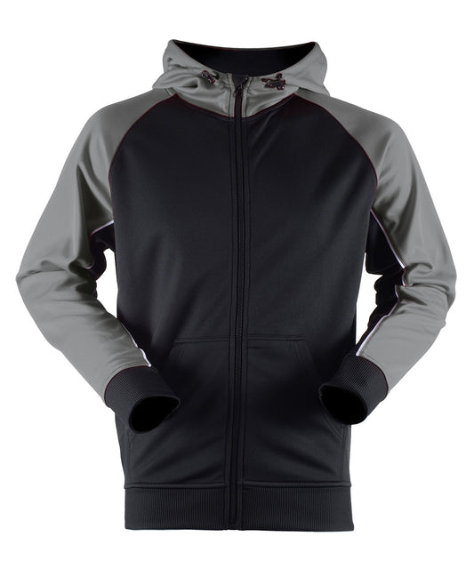 Personalised Hoodies - Black Finden & Hales Panelled sports hoodie