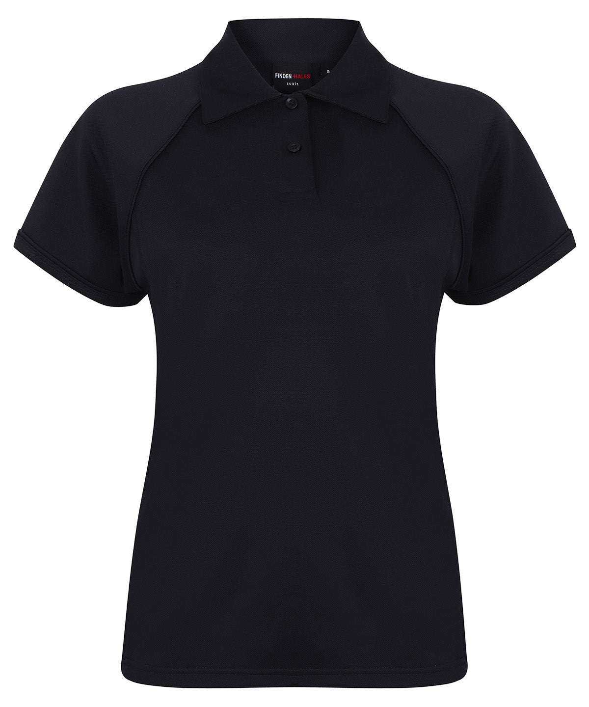 Personalised Polo Shirts - Black Finden & Hales Women's piped performance polo