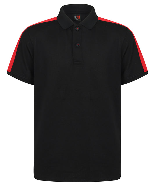 Personalised Polo Shirts - Black Finden & Hales Kids contrast panel polo