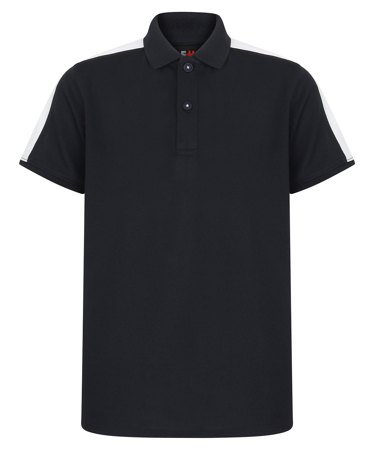 Personalised Polo Shirts - Black Finden & Hales Kids contrast panel polo