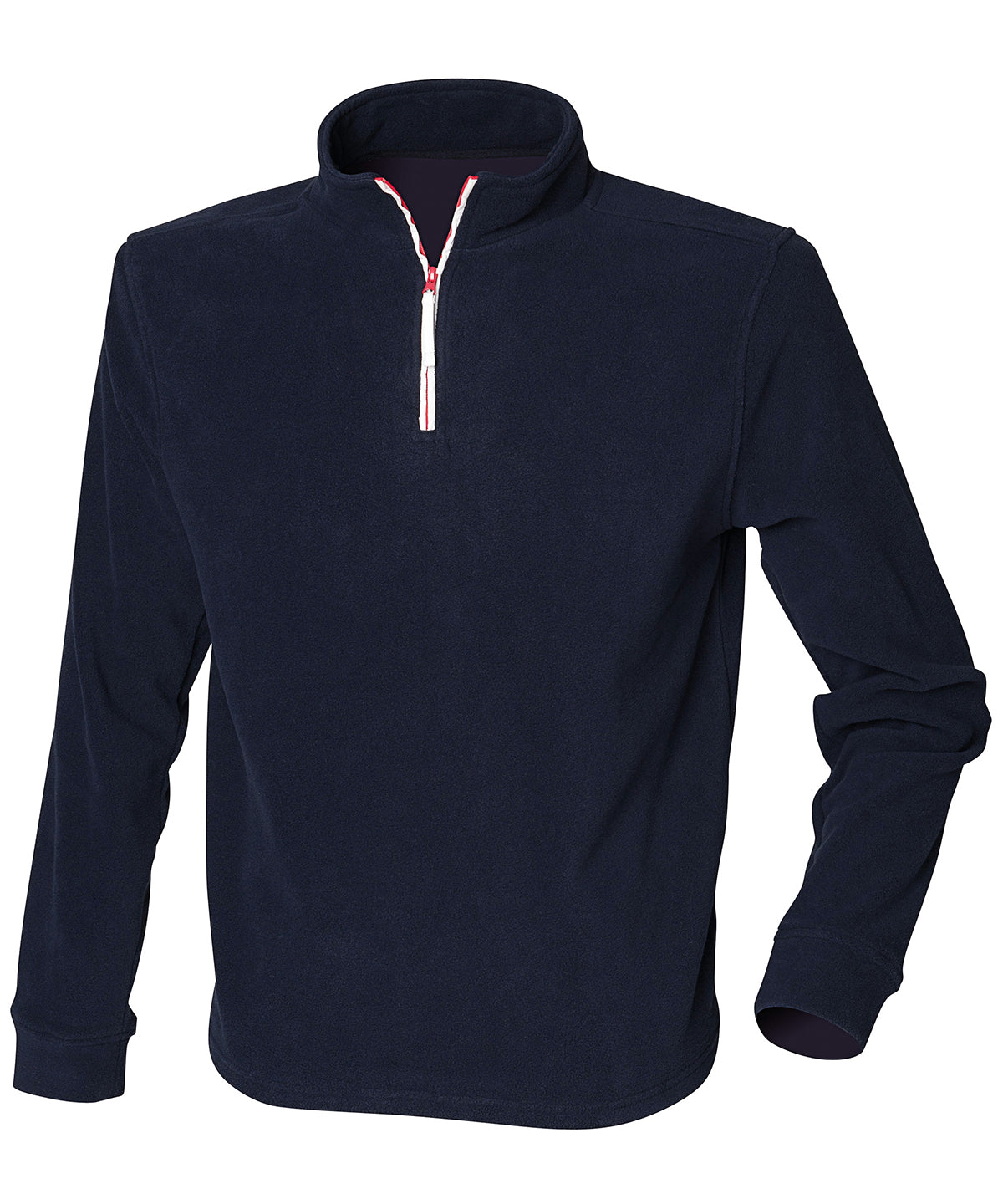 Personalised Sweatshirts - Black Finden & Hales ¼ zip long sleeve fleece piped