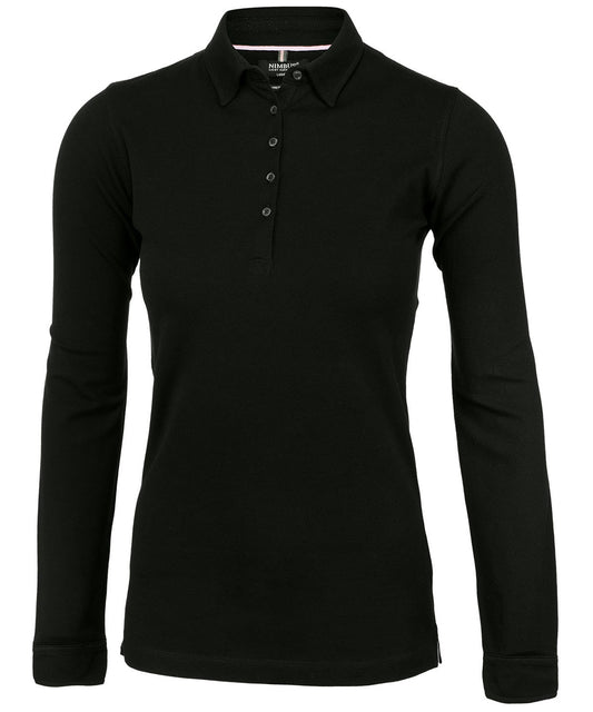 Personalised Polo Shirts - Black Nimbus Women’s Carlington – deluxe long sleeve polo