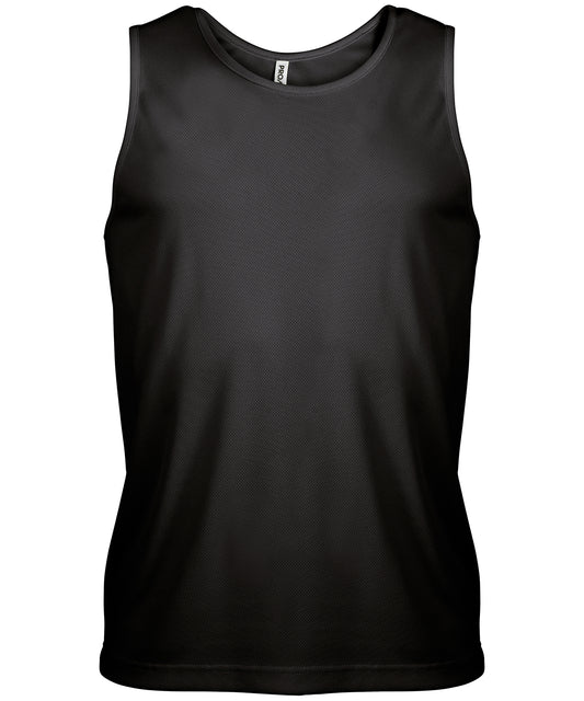 Personalised Vests - Black Kariban Proact Men's sports vest