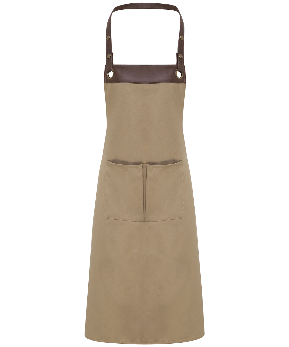 Personalised Aprons - Khaki Premier Espresso bib apron