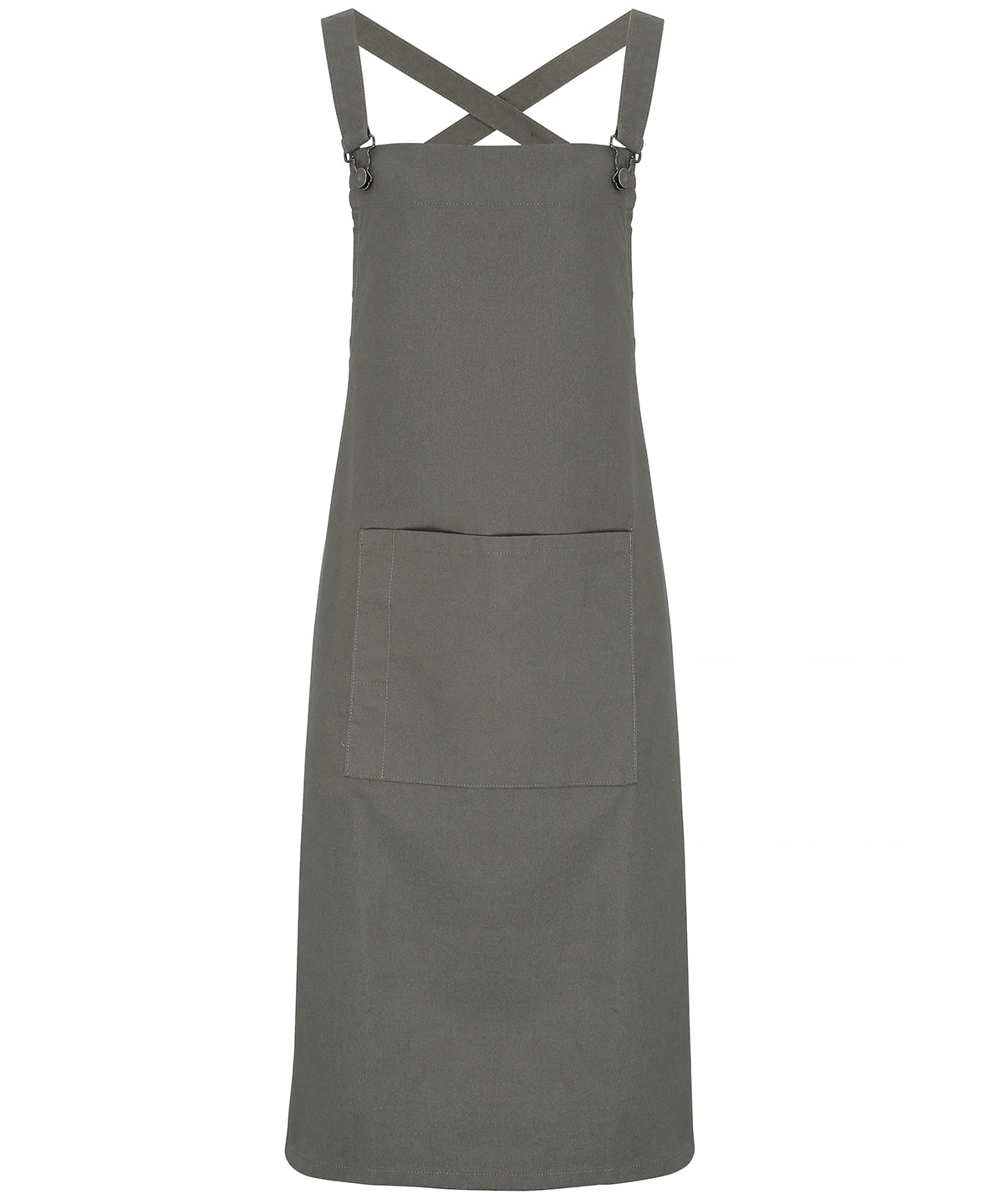 Personalised Aprons - Dark Grey Premier Cross back 'barista' bib apron