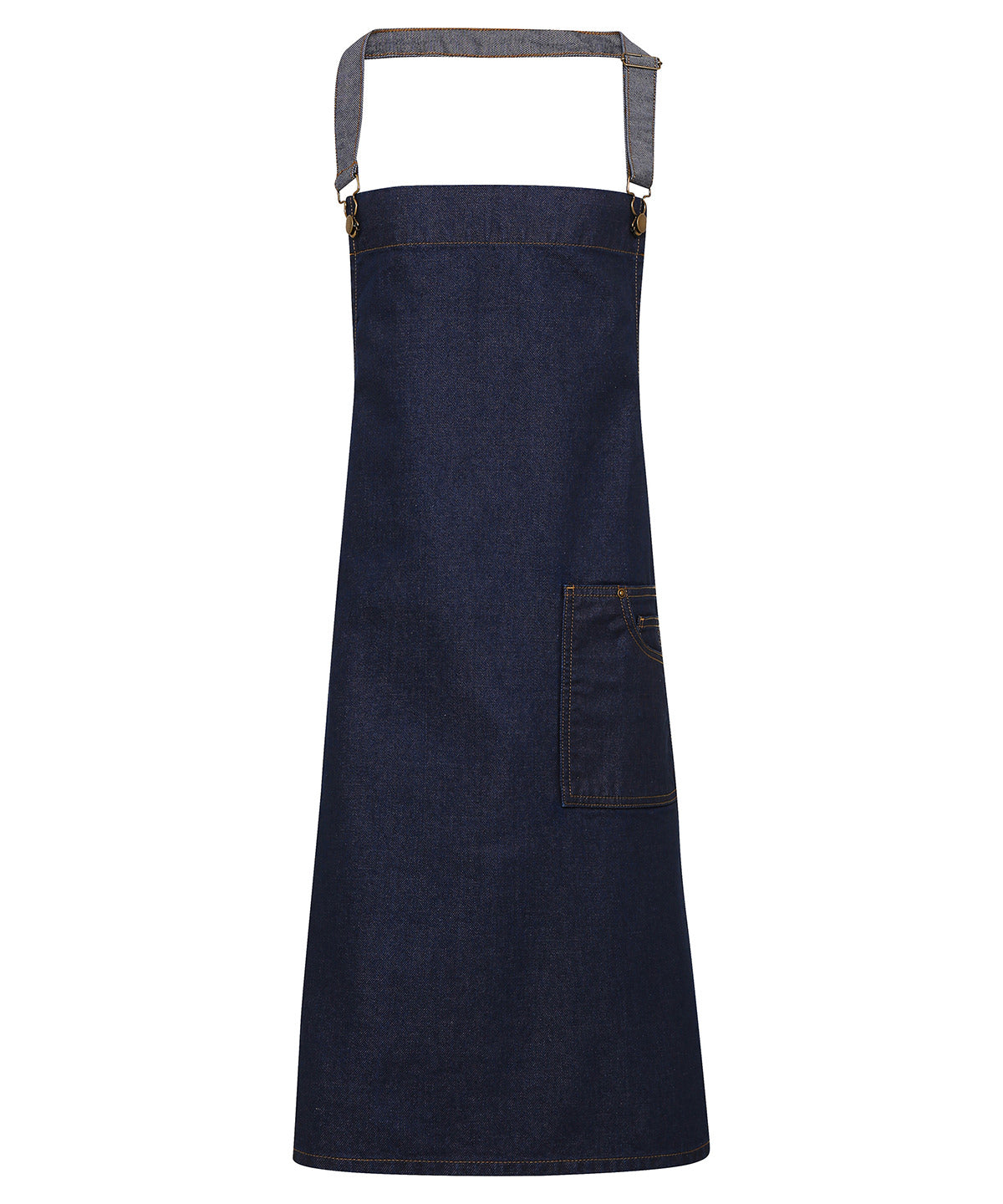 Personalised Aprons - Navy Premier District waxed-look denim bib apron