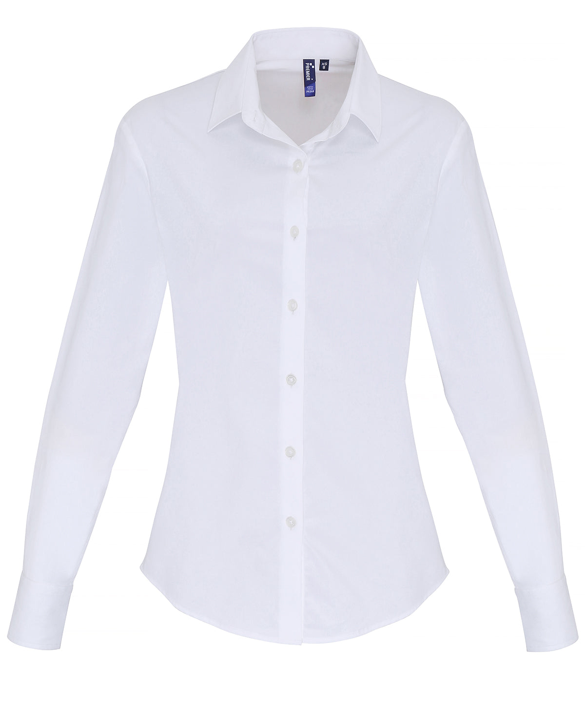 Personalised Blouses - Black Premier Women's stretch fit cotton poplin long sleeve blouse