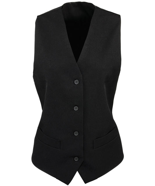 Personalised Waistcoats - Black Premier Women's lined polyester waistcoat