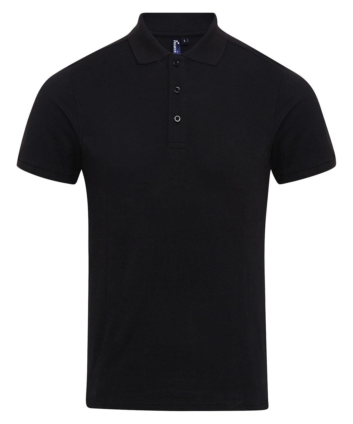 Personalised Polo Shirts - Black Premier Coolchecker® plus piqué polo