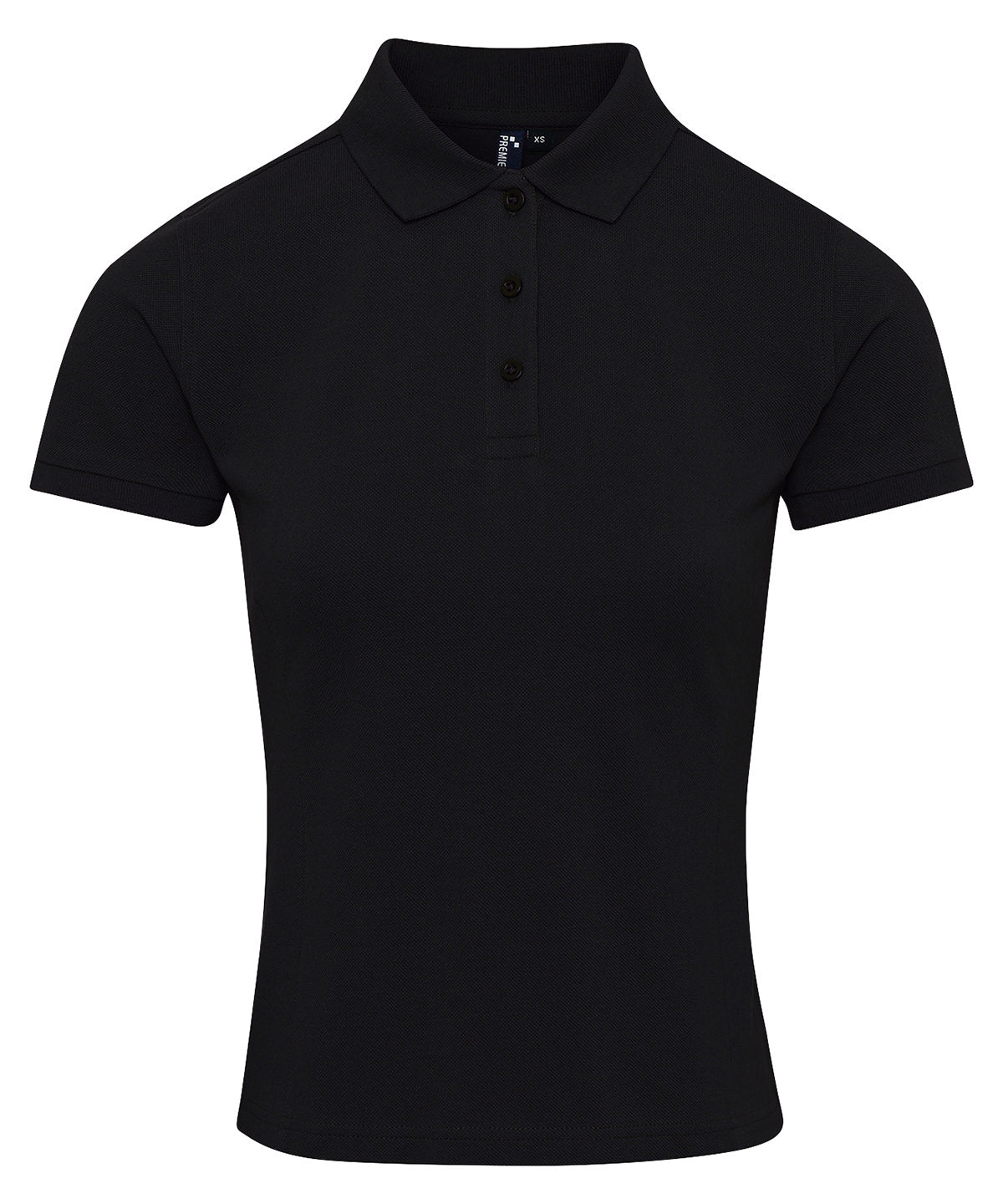 Personalised Polo Shirts - Black Premier Women's Coolchecker® plus piqué polo