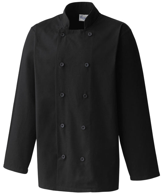 Personalised Chef Jackets - Black Premier Long sleeve chef’s jacket