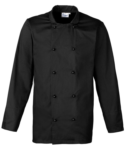 Personalised Chef Jackets - Black Premier Cuisine long sleeve chef's jacket