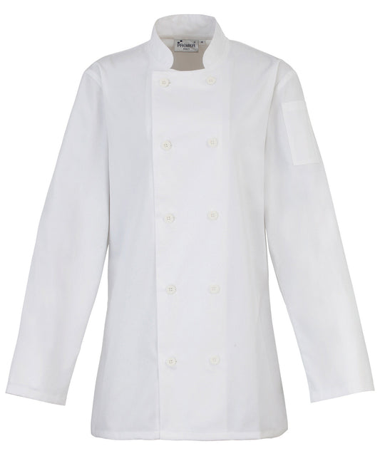 Personalised Chef Jackets - White Premier Women's long sleeve chef's jacket