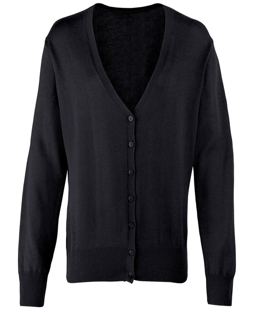 Personalised Cardigans - Black Premier Women's button-through knitted cardigan