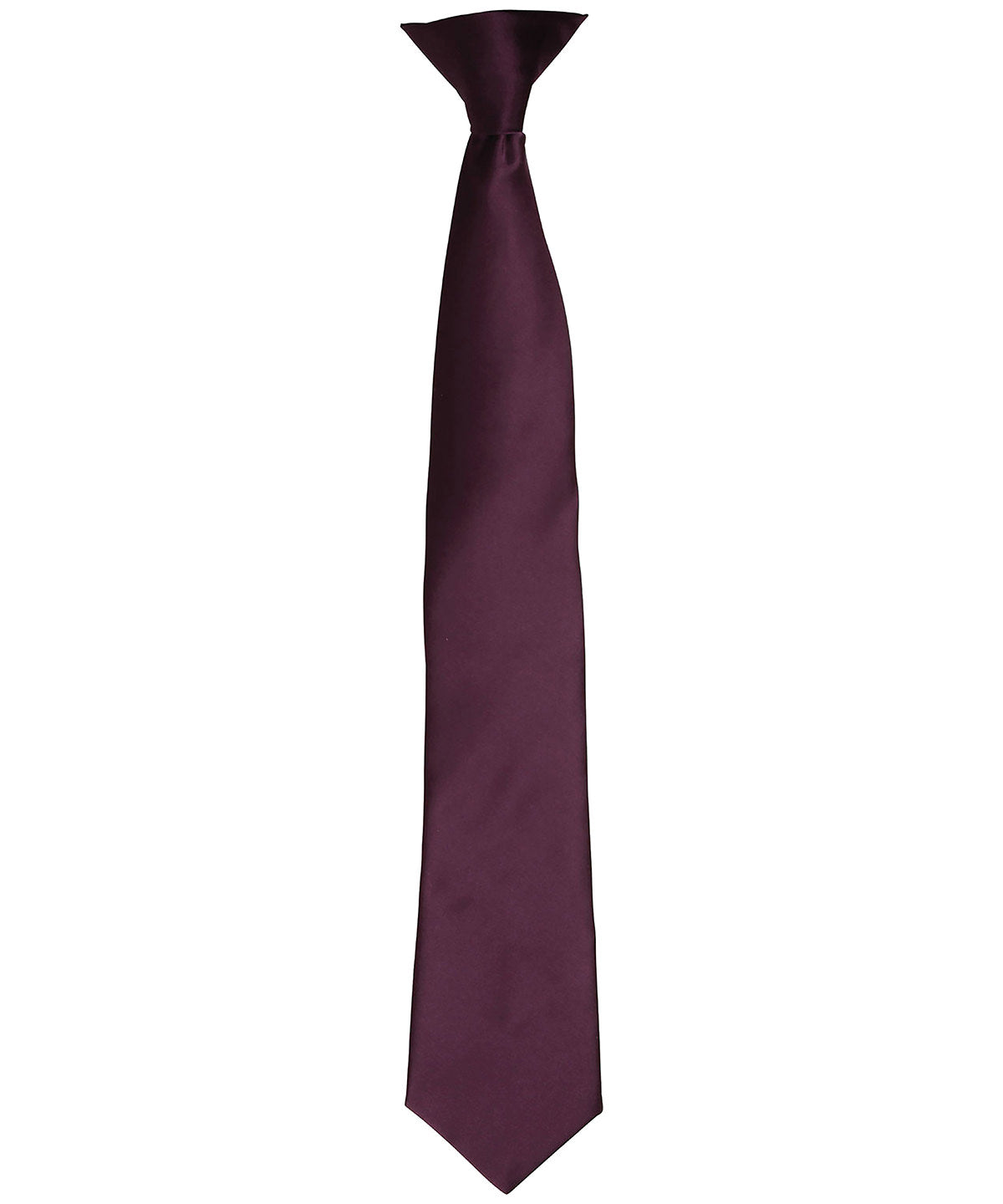 Personalised Ties - Dark Purple Premier 'Colours' satin clip tie