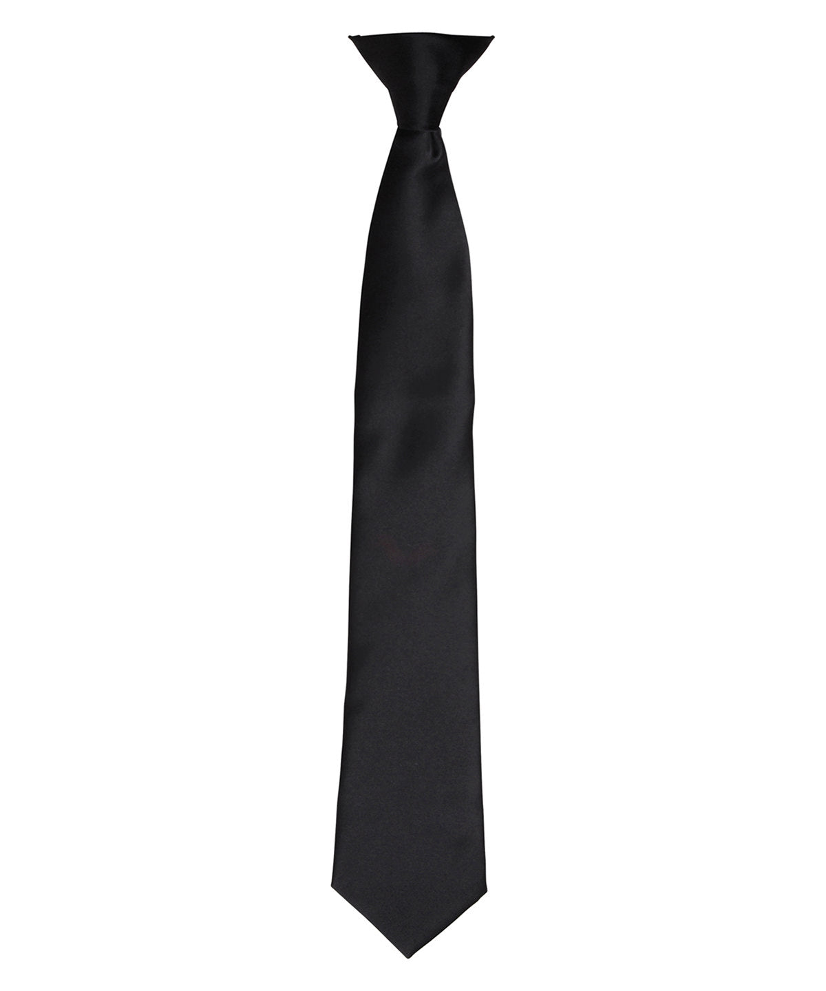 Personalised Ties - Black Premier 'Colours' satin clip tie