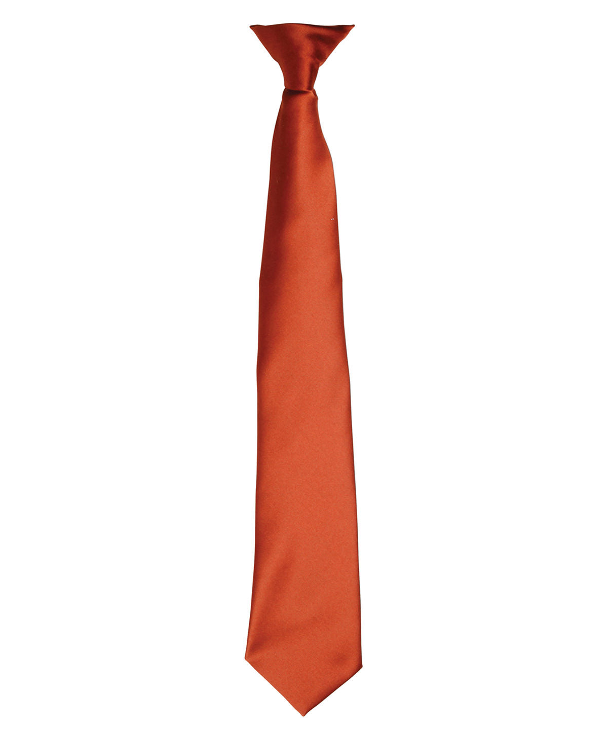 Personalised Ties - Mid Brown Premier 'Colours' satin clip tie