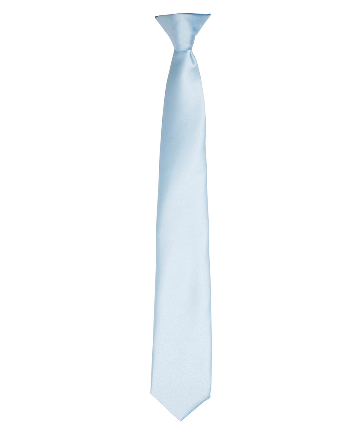 Personalised Ties - Light Blue Premier 'Colours' satin clip tie