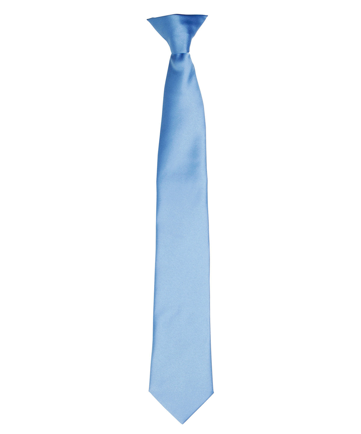 Personalised Ties - Mid Blue Premier 'Colours' satin clip tie